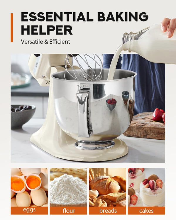 5QT Stainless Steel Mixing Bowl for Kitchenaid Tilt‑Head Stand Mixers – Fits for for Kitchenaid Mixer Bowl 4.5-5 Quart Models,Dishwasher Safe5