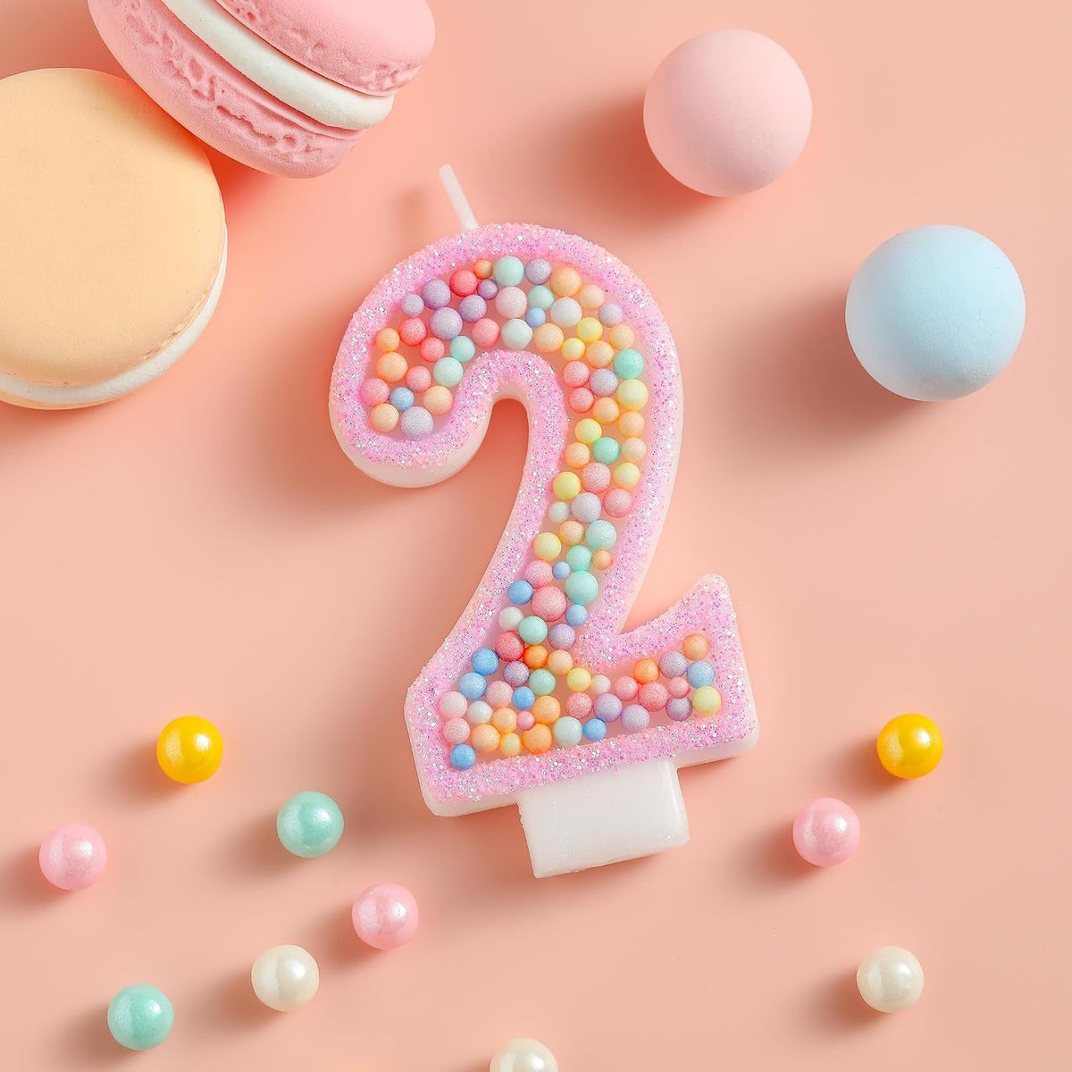 number-2-pink-macaron-birthday-candles-macaron-themed-number-candles-cake-number-candles-party-celebration