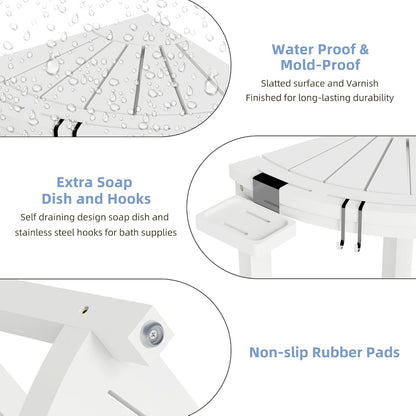Waterproof Shower Stool for inside Shower Shaving Leg White4