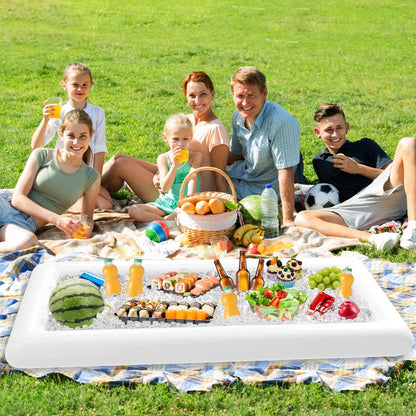 Inflatable Serving Bars Ice Buffet Salad Serving Trays Food Drink Holder Cooler Containers Indoor Outdoor BBQ Picnic Pool Party Supplies Luau Cooler W Drain Plug3