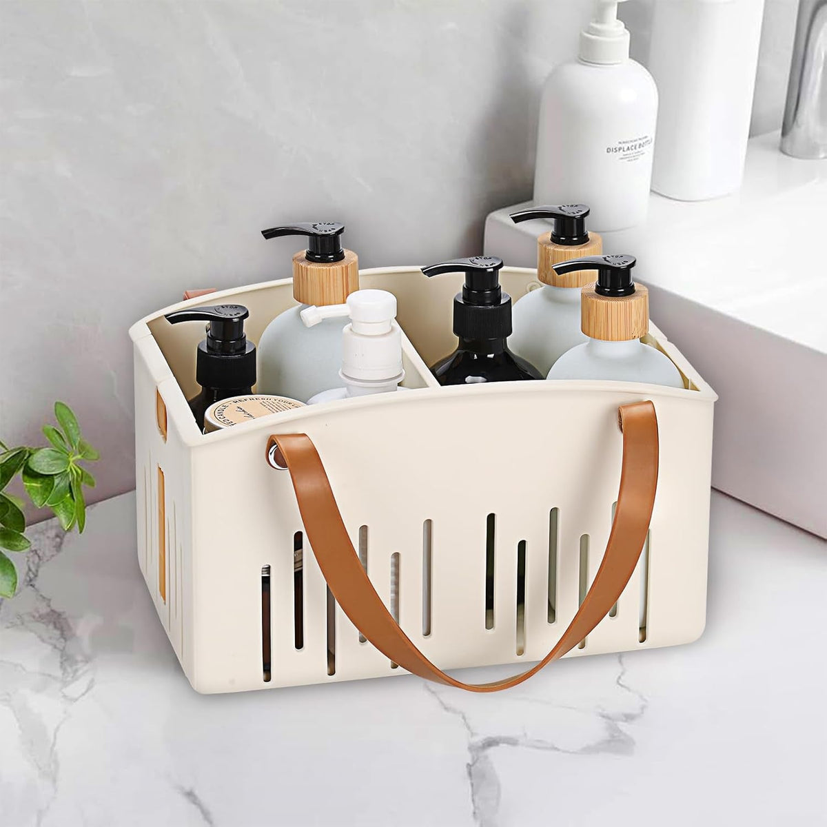 portable-shower-caddy-collapsible-plastic-shower-basket-tote-with-handles-removable-divider-cleaning-caddy-storage-organizer-for-bathroom-college-dorm-white
