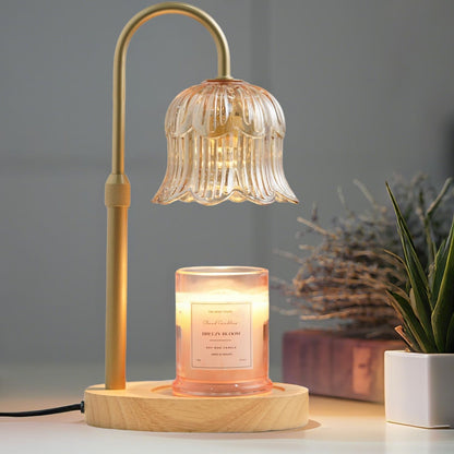 Candle Warmer Lamp with Timer: Adjustable Dimmable Height Adjustable - Flower Amber Shape Wax Lamp Jar Candles Modern Home Decor Table Lights - Bedroom Decor8