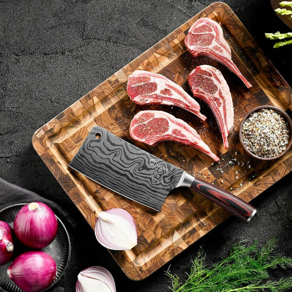 7” Cleaver Knife, Multipurpose Meat & Vegetable Chef Cleaver7