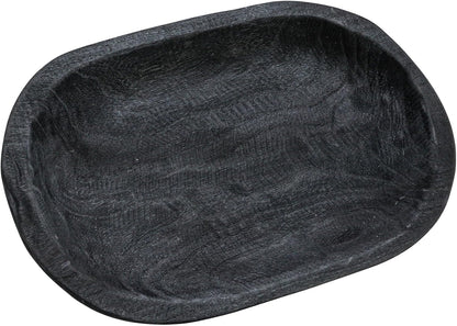 Hand-Carved Paulownia Wood Bowl, Black1