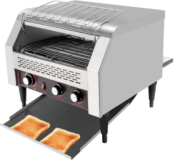 450 Slices/Hour Commercial Toaster, 110V 2600W Electric Conveyor Toaster Oven Stainless Steel Commercial Conveyor Belt Toasters for Restaurant, Bakery, Buffet Use1