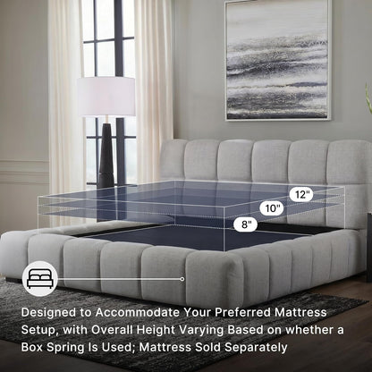 Signature Design by Ashley King Upholstered Bed Frame, Light Gray6