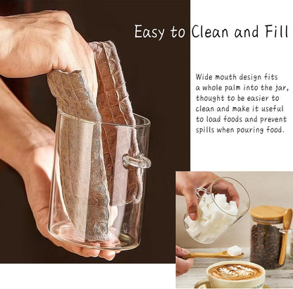 15 Oz Glass Sugar Container, 2 Pack Coffee Container, Glass Jars with Lids4