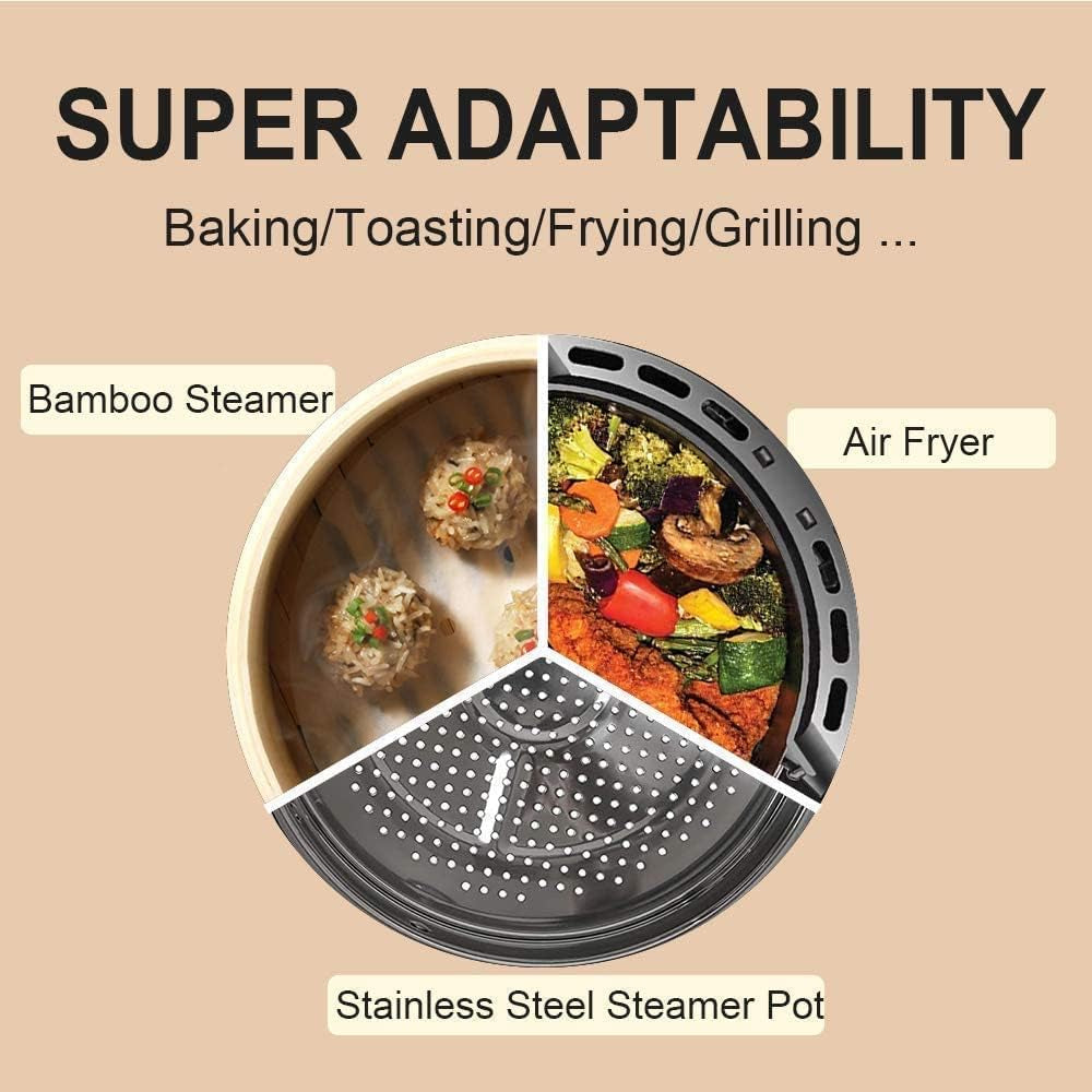 air-fryer-parchment-paper-liners-8-inch-100-pcs-pre-cut-non-stick-unbleached-paper-fits-3-5-6qt-air-fryers-disposable-and-durable-microwave-and-steaming-basket-safe