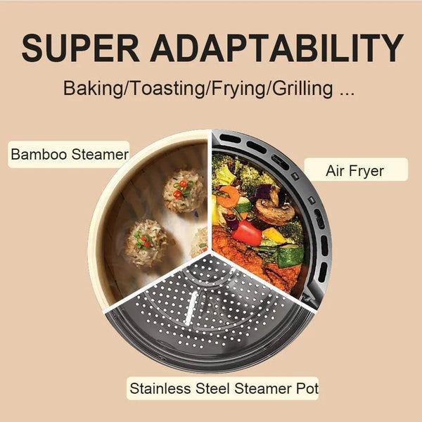 Air Fryer Parchment Paper Liners, 8 Inch 100 Pcs | Pre-Cut Non-Stick Unbleached Paper; Fits 3.5-6QT Air Fryers; Disposable and Durable; Microwave and Steaming Basket Safe8