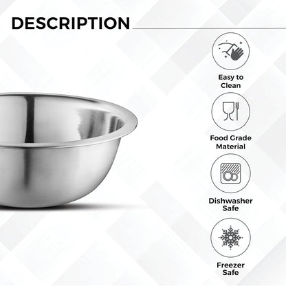 Set of 6 Premium Stainless Steel Mixing Bowls Set, Easy to Clean, Space Saving Nestable Design, Great for Cooking, Baking, Prepping (0.75Qt, 1.5Qt, 3Qt, 4Qt, 5Qt, 8Qt)4