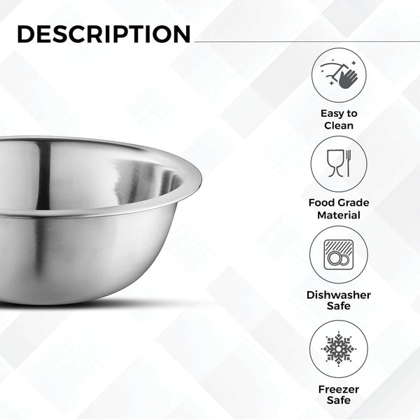 Set of 6 Premium Stainless Steel Mixing Bowls Set, Easy to Clean, Space Saving Nestable Design, Great for Cooking, Baking, Prepping (0.75Qt, 1.5Qt, 3Qt, 4Qt, 5Qt, 8Qt)4