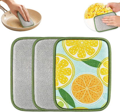 Multipurpose Steel Wire Cleaning Cloth,2026 NEW Double-Sided Scrub Rag for Kitchen Pots Pans Wet Dry，3Pcs1