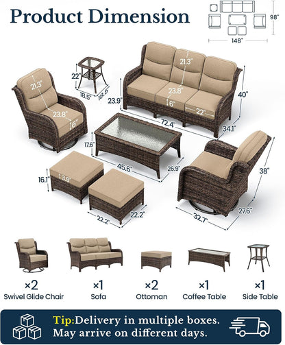 Luxury Outdoor Patio Furniture Set with 6-Inch Thick Cushions11