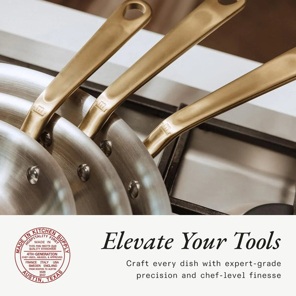 Made in Cookware - 12-Inch Stainless Steel Frying Pan with Antique Brass Handle - 5 Ply Stainless Clad - Professional Cookware - Crafted in Italy - Induction Compatible4