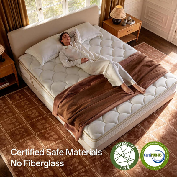 14 Inch King Size Mattress Hybrid King Mattress with Memory Foam & Pocket Coils, Medium Firm, Motion Isolation, Pressure Relief, Certipur-Us (White, King)9