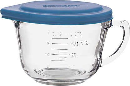 Batter Bowl, 2 Quart Glass Mixing Bowl with Blue Lid1