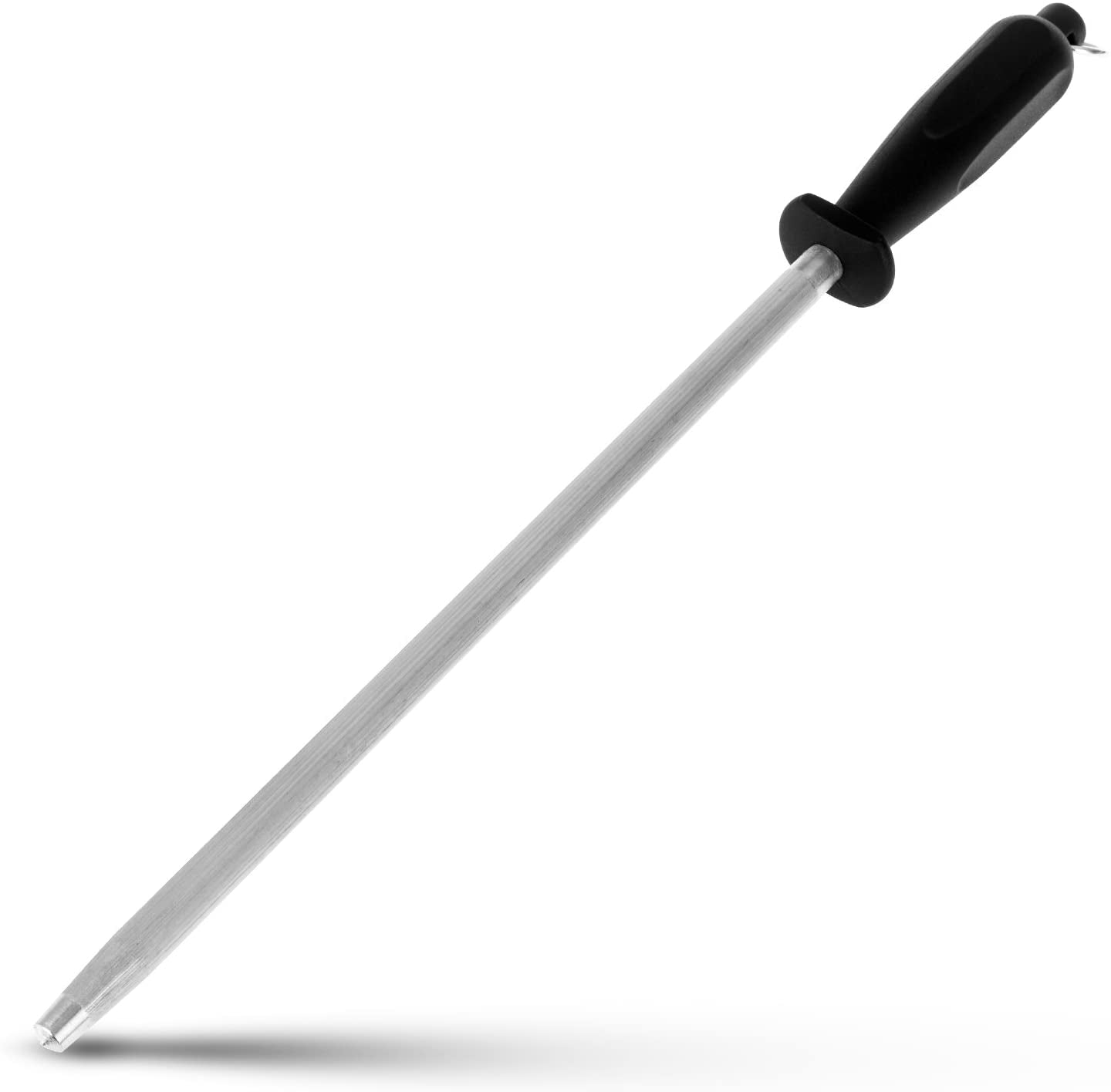 12-inch-knife-sharpening-rod-fine-carbon-honing-steel-black-handle-nickel-chrome-plated-magnetized-rod-realigns-knife-edges-non-slip-grip-and-hanging-loop-wipe-dry