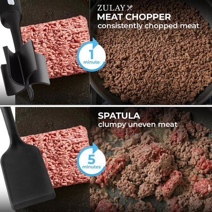 Ground Meat Chopper Tool – 5-Blade Nylon Meat Chopper for Ground Beef, Non-Toxic Food Safe Meat Masher & Breaker, Heat Resistant to 180°C, Dishwasher Safe – Black2
