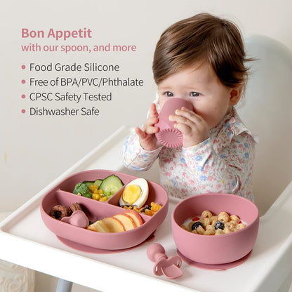 Silicone Baby Spoons Self Feeding 6+ Months, Infant Utensils, 3 Pack | First Stage Spoons, Baby Led Weaning Supplies, Feeding Eating Essentials, Starting Solid Food Must Haves, Toddler Spoons5