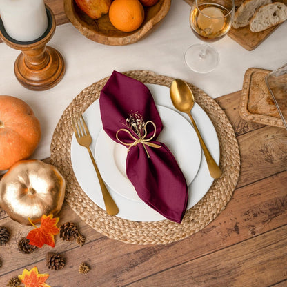 Solid Cloth Napkins Set of 6 Burgundy 100% Cotton Dinner Napkins 18X18 Inches - Soft, Reusable, Absorbent & Washable Linen, Ideal for Wedding Events Farmhouse Parties Hotel & Everyday Use6