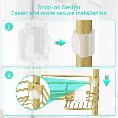 Corner Shower Caddy Shelves - Shower Rack with Toothbrush Holder4