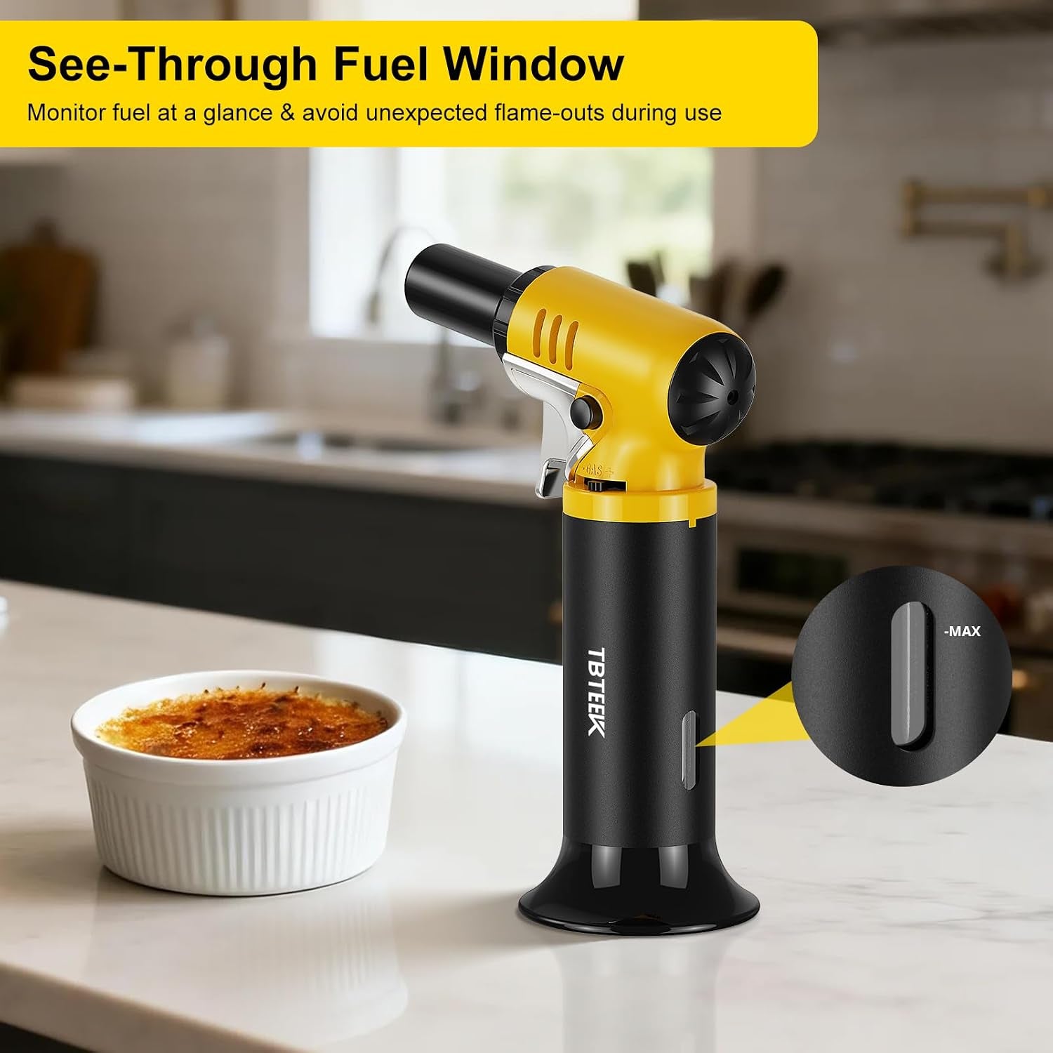 butane-torch-with-fuel-gauge-t907-one-hand-operation-kitchen-torch-lighter-with-adjustable-flame-for-bbq-baking-brulee-creme-crafts-and-solderingbutane-gas-not-included-safety-stopper-2500-f-adjustable-continuous-flame-mode-one-hand-operation-easy-to-light-extended-nozzlebutane-not-included