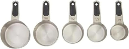 Professional Set of 5 Stainless Steel Measuring Cups, Precision and Ease in Every Scoop, Features Magnetic Handles for Easy Storage, Dishwasher Safe1