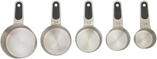 Professional Set of 5 Stainless Steel Measuring Cups, Precision and Ease in Every Scoop, Features Magnetic Handles for Easy Storage, Dishwasher Safe1