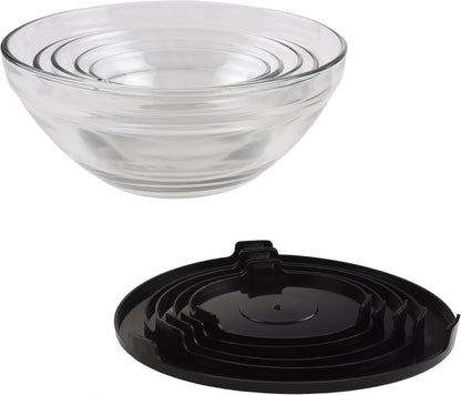 Glass Mixing Bowls with Lids Set - 10-Piece-Set with Multiple Bowl Sizes for Kitchen Storage, Meal Prep, Mixing, and Serving (Black)7