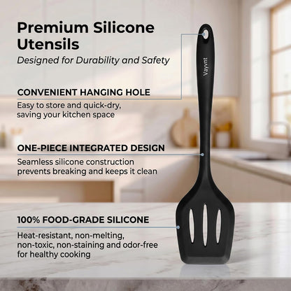 Kitchen Utensils Set, 10PCS Silicone Utensils Set for Cooking, Black4