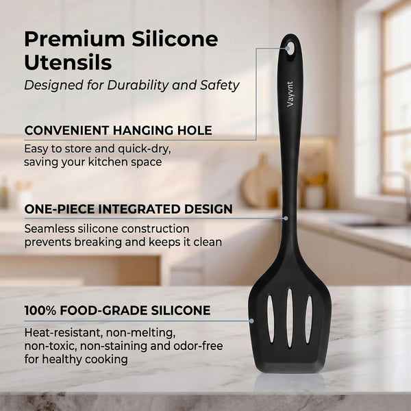 Kitchen Utensils Set, 10PCS Silicone Utensils Set for Cooking, Black4