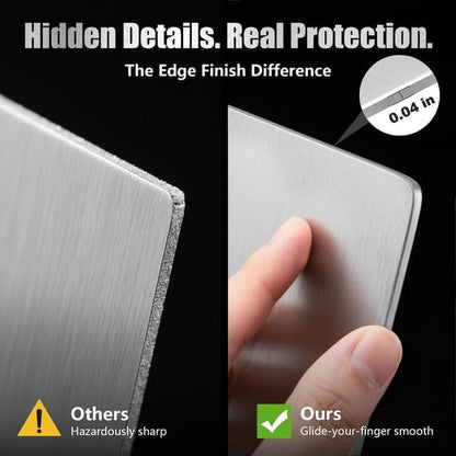 3 PCS 304 Stainless Steel Cutting Board Set for Kitchen | Smooth Edges, Lightweight and Easy to Store, Stain- and Odor-Resistant, Dishwasher Safe for Daily Food Prep, S+M+L5