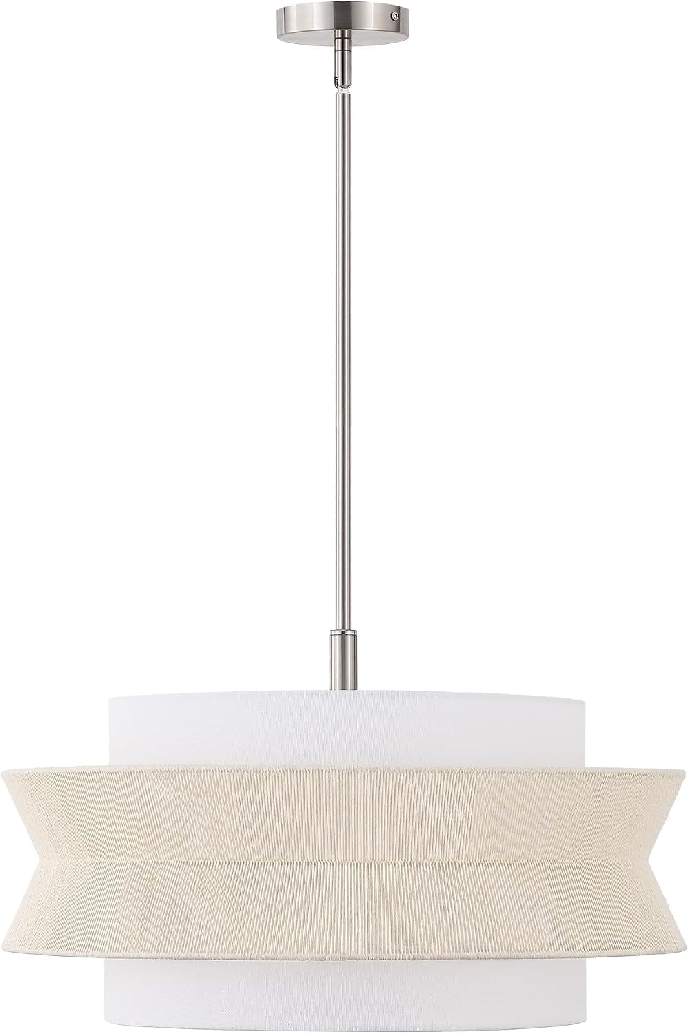 24-in-5-light-drum-chandelier-modern-farmhouse-hanging-light-with-dual-layer-woven-rope-fabric-shade-brushed-nickel-pendant-light-adjustable-for-dining-room-kitchen-island-entryway