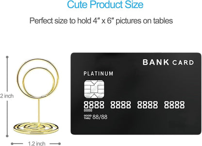 20Pcs Mini Place Card Holders, Cute Table Number Holders, Small Size Table Card Holder Tables Number Stands, Wire Photo Picture Menu Clips for Wedding Centerpieces, Anniversary Party (Gold)3