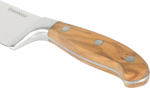 Bloomhouse Chef'S Knive - German Stainless Steel Knive -Two Time Oprah'S Favorite Things Winner - Italian Olive Wood Handle, Full Tang Kitchen Knife for Slicing, Dicing & Chopping5