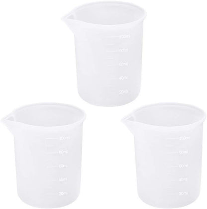 3 PCS Silicone Measuring Cups, 100Ml Silicone Cups for Resin Non-Stick Mixing Cups Resin Measuring Cups Tool with Precise Scale for Resin DIY Craft1