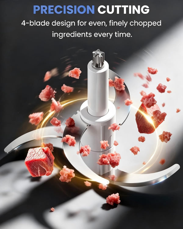 Food Processor, 10 Cup Electric Food Chopper, 600W Meat Grinder | Sharp Stainless Steel Blades Chop Meat, Vegetables, Onions and Baby Food, Stainless Steel Bowl, Compact and Easy to Clean3
