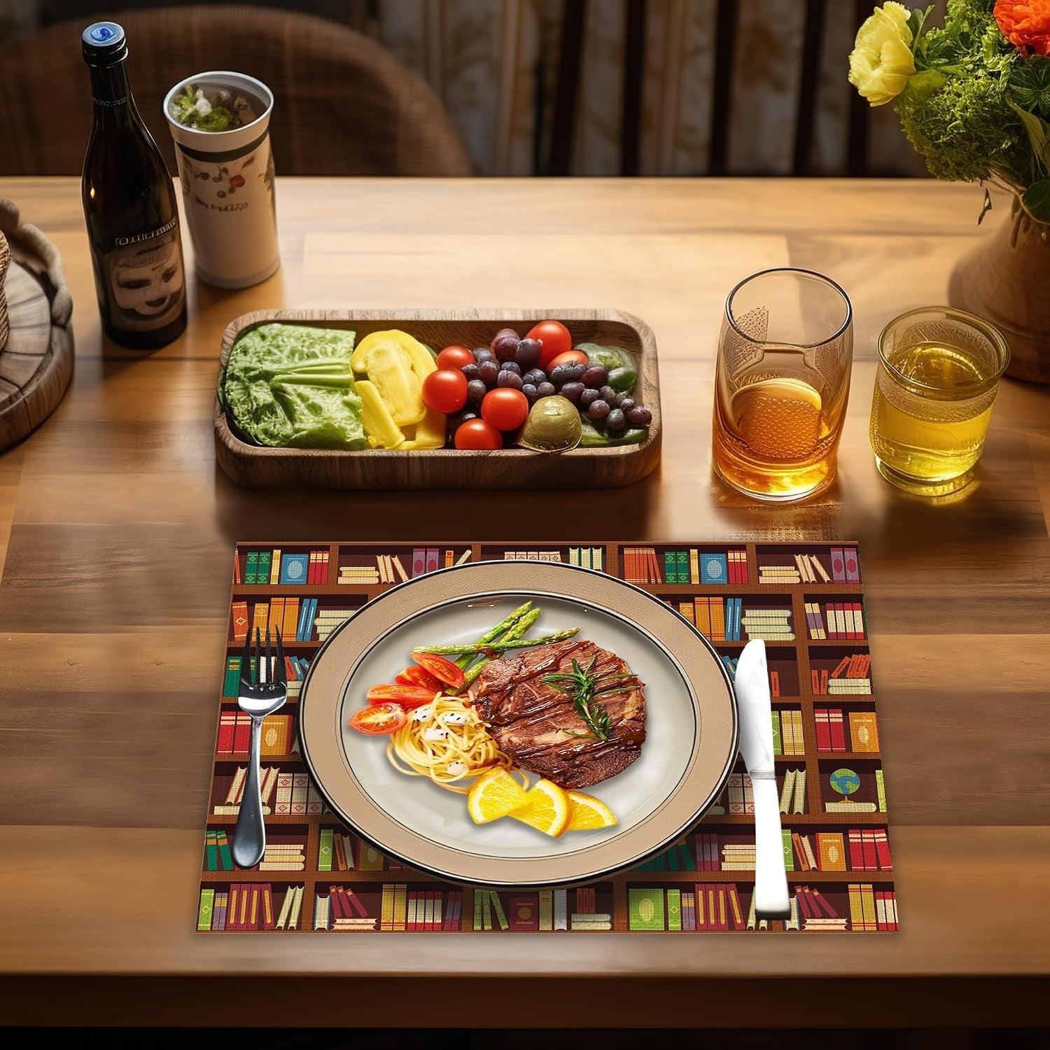 library-book-shelf-placemats-set-of-4-linen-place-mats-heat-resistant-non-slip-washable-table-mats-for-dining-kitchen-party-decor-12x18