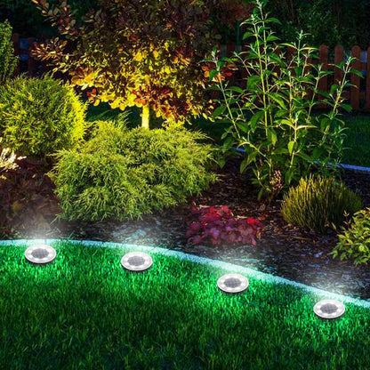 16 Pack 3.4Inch Solar Ground Lights Outdoor Waterproof, White6
