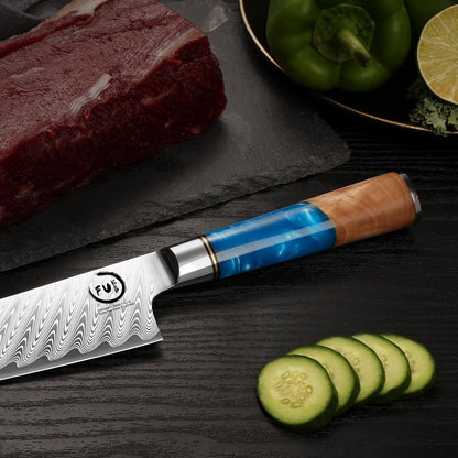 Damascus Chef Knife 8 Inch, Japanese Kitchen Knife with VG10 Steel8