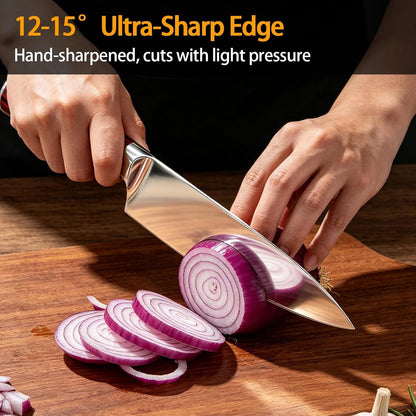 8 Inch Chef Knife, HRC 58-60, Razor-Sharp & Long-Lasting5