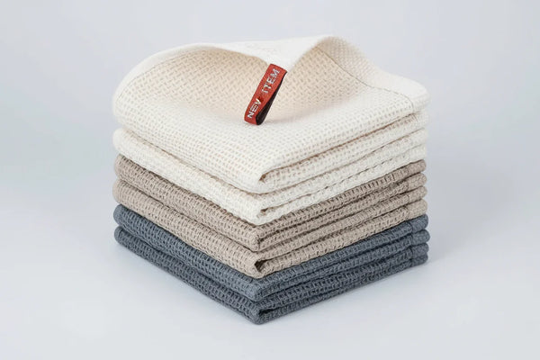 Cotton Waffle Kitchen Towels 6 Pack 12x12