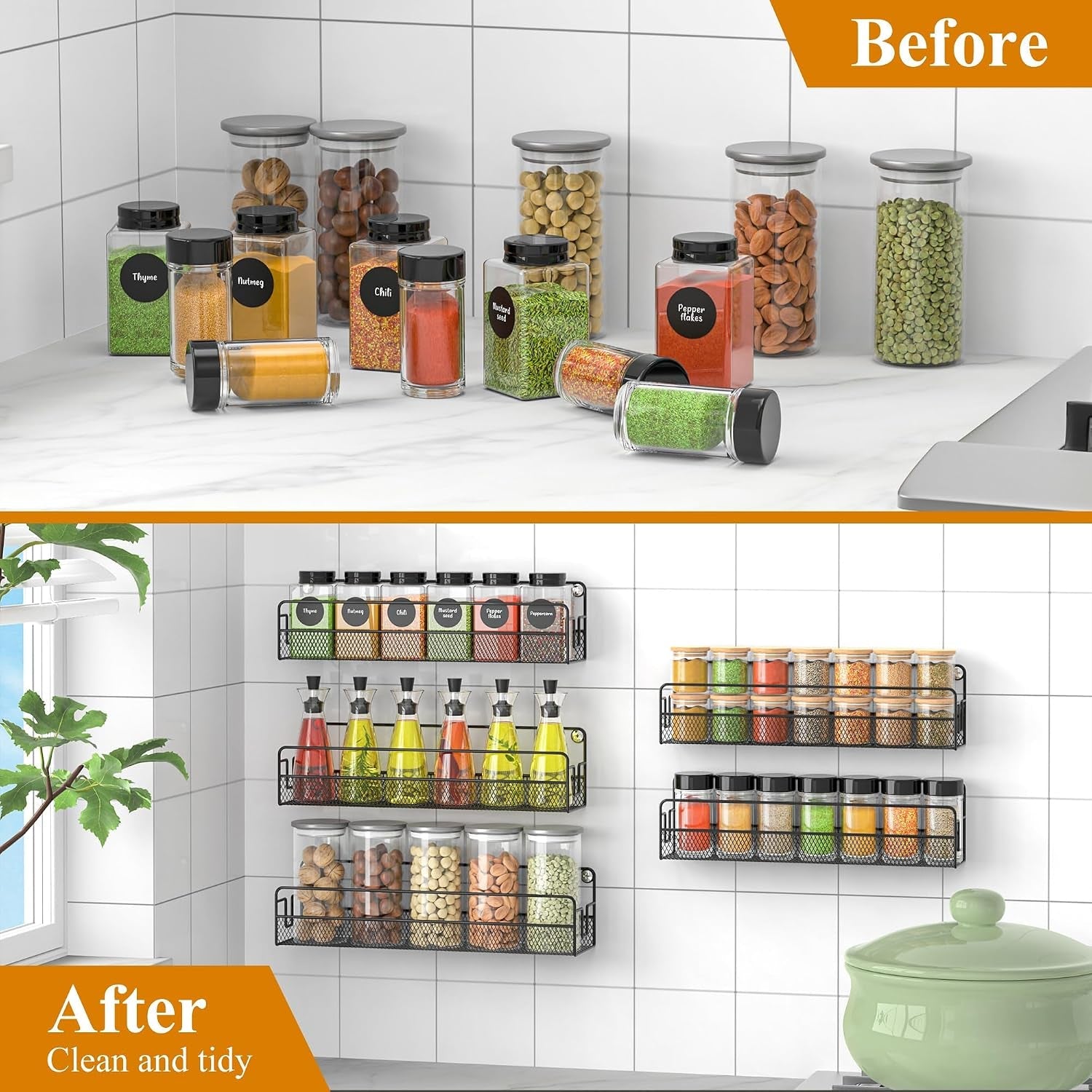 wall-mounted-spice-rack-organizer-pantry-door-organizer-hanging-storage-baskets-metal-spice-shelf-for-kitchen-cabinet-3-depth-sizes-hold-large-jars-to-nail-polish-bottles-5-pack
