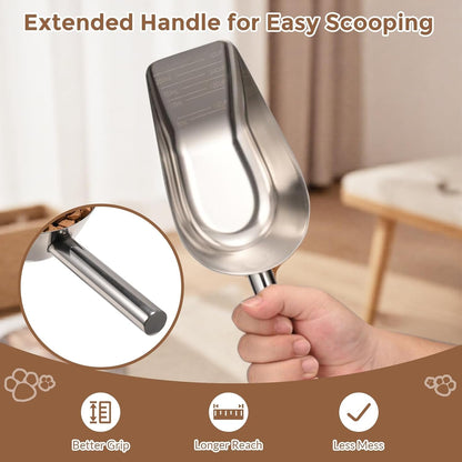 Pet Cat-Dog Food-Scoop Measuring 1-Cup - Food-Grade 304 Stainless Steel Material | 1-Cup Capacity | Precision Scale Measurements5
