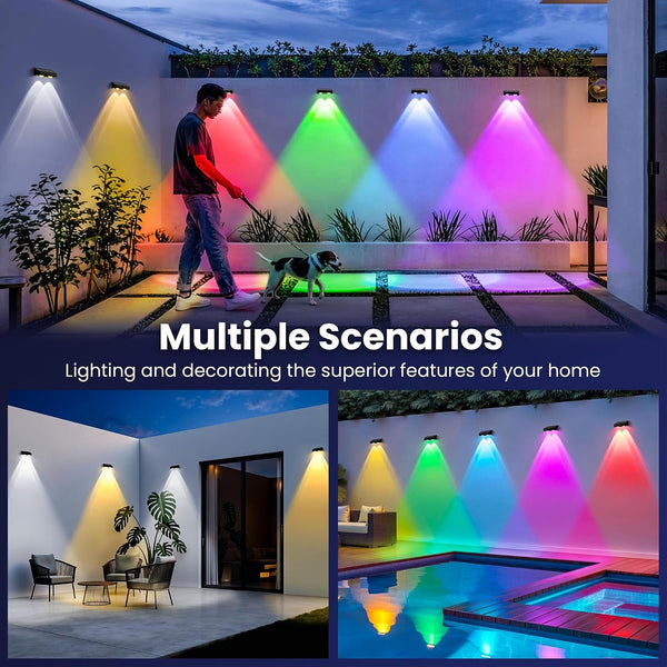 Solar Fence Lights Outdoor, Color Changing, Waterproof IP65, 16 Pack7