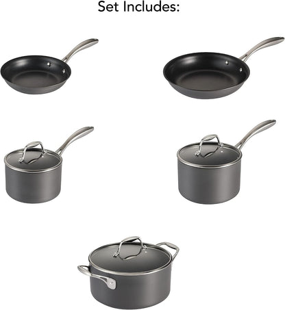 Onyxpro Hard Anodized Nonstick 8-Pc Pots and Pans Set with Lids | Cookware Kitchen Set with Reinforced Non Stick Coating, Oven Safe9