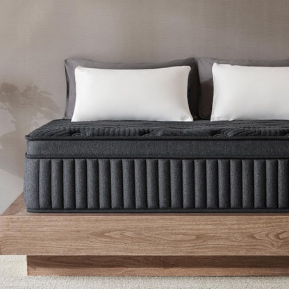 Queen Mattress 14 Inch, Medium Firm Hybrid Mattress in a Box with Memory Foam & Pocket Coils, Cooling Breathable Cover, Low Motion Transfer, Reinforced Edge Support, Dark Gray1
