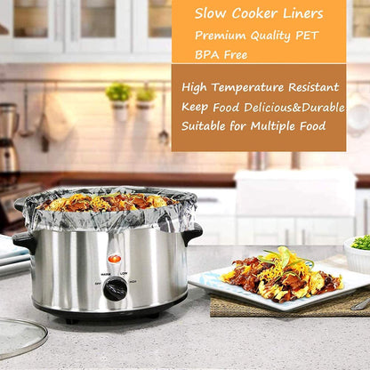 40 Counts Slow Cooker Liners and Cooking Bags, Extra Large Size Fits 6-10QT Pot, 14"X 22", BPA Free, Suitable for Oval & round Pot -2 Pack2