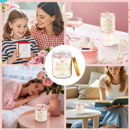 Happy Birthday Candle - Birthday Gifts for Women, Men, Mom, Dad, Sister, Teacher, Friends, Natural Soy Wax Vanilla Scented Candles5
