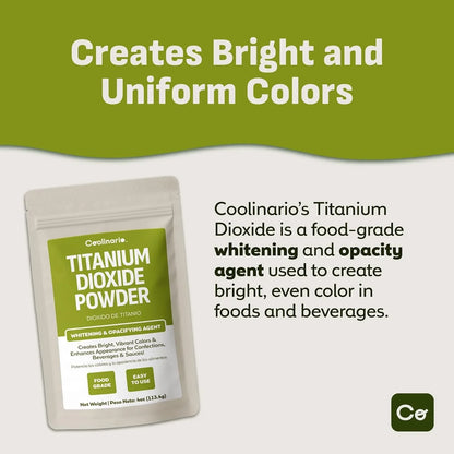 Titanium Dioxide Powder (1 LB) Food Grade | Whitening & Opacifying Agent for Confections, Beverages & Sauces, Creates Bright, Vibrant Colors & Enhances Appearance3
